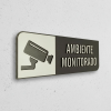 Placa de Sinalização Indicativa MDF 3D - Ambiente Monitorado